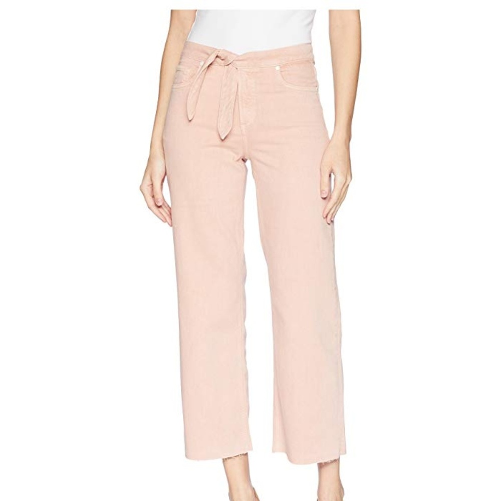 Paige ‘Nellie’ Culotte Blush Tie jean pants - Picture 1 of 8